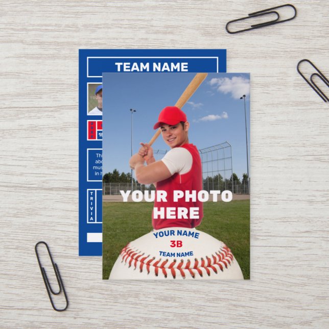 Personal Baseball Card  (Customized Batter Stats) (Front/Back In Situ)