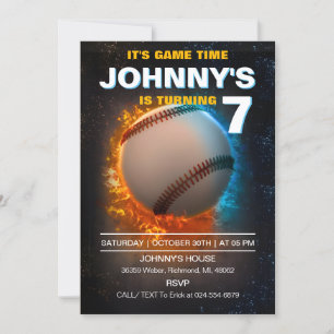 Personal Baseball Game Birthday Party Invitation