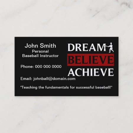 Personal Baseball Instructor Business Card