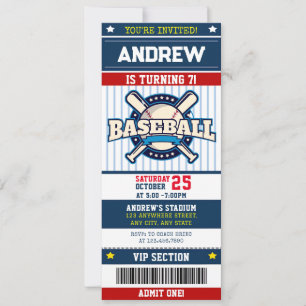 Personal Baseball Sports modern Ticket Style Invitation