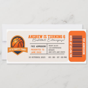 Personal Basketball All-Star Birthday Party Passes Invitation