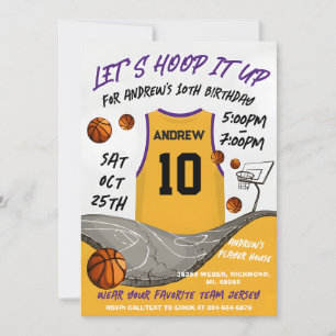 Personal Basketball Birthday Digital Sports Invitation