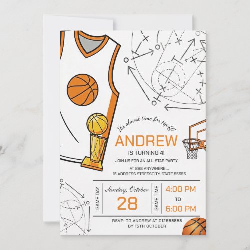 Personal basketball birthday invitation