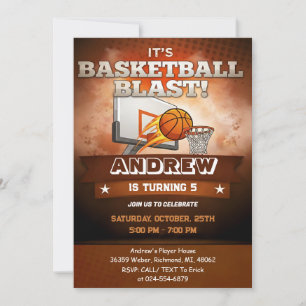 Personal Basketball Birthday Invitation Sport