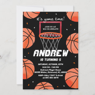 Personal Basketball Birthday Invitation Sport