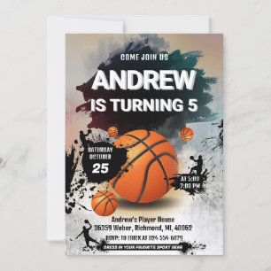 Personal Basketball Birthday Invitation Sport