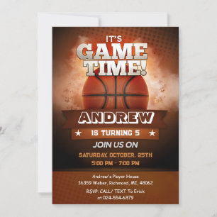 Personal Basketball Birthday Invitation Sport