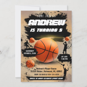 Personal Basketball Birthday Invitation Sport