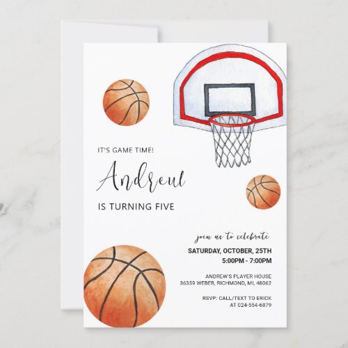 Personal Basketball Birthday Invitation with photo