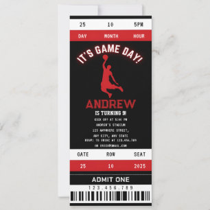 Personal Basketball Hoop Dreams Birthday Ticket Invitation