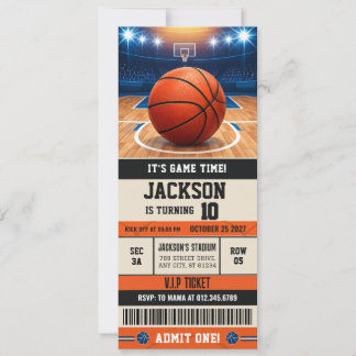 Personal Basketball VIP Ticket Birthday Invitation