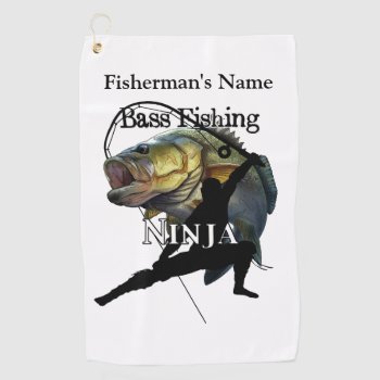 Personal Bass Fishing Ninja Light Fishing Towel by pjwuebker at Zazzle
