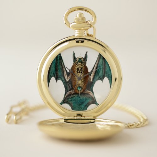 Personal Bats Halloween Illustration Gift Pocket Watch