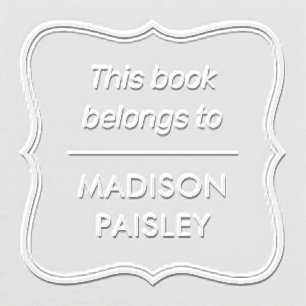 Personal Belonging Library Book Custom Embosser