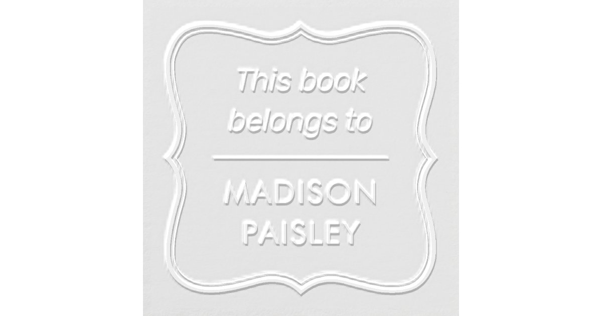 Personal Belonging Library Book Custom Embosser | Zazzle