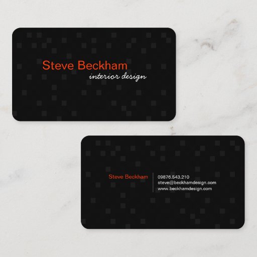 Customizable Personal Black Business Card