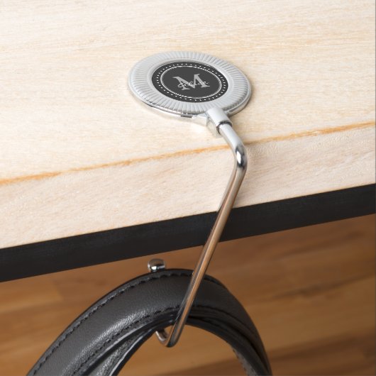 Personal Black White Classy Monogram Purse Hook (In Situ)