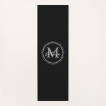 Personal Black White Classy Monogram Yoga Mat
