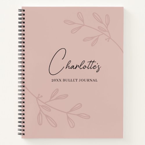 Personal Blush Pink Elegant Bullet Journal Planner