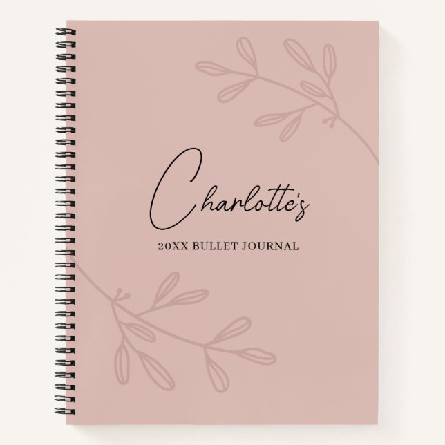Personal Blush Pink Elegant Bullet Journal Planner (Front)