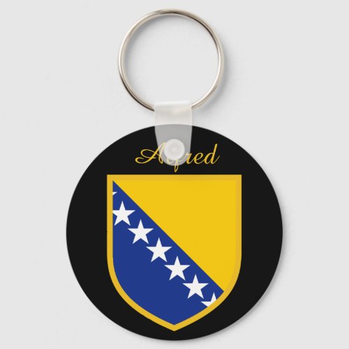 Personal Bosnia Flag Keychain