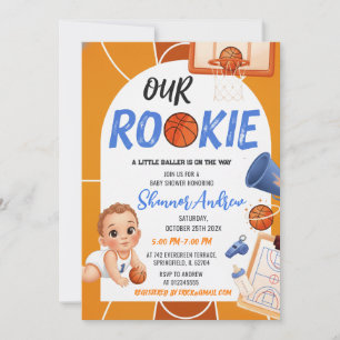 Personal boy sport Basketball Baby Shower Invitation