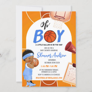 Personal boy sport Basketball Baby Shower Invitation