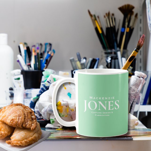 Personal Brand Business Logo Modern Mint Green Coffee Mug (Creator Uploaded)