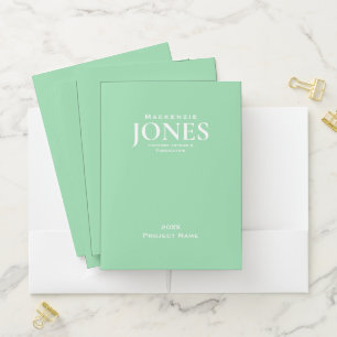 Personal Brand Business Logo Modern Mint Green Pocket Folder