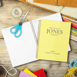 Personal Brand Business Logo Modern Yellow Gray Planner
