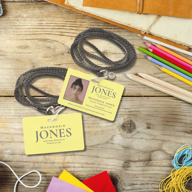 Personal Brand Logo Modern Yellow Gray Employee Badge (Creator Uploaded)