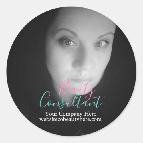 Personal Branding Photo Beauty Makeup Business Classic Round Sticker