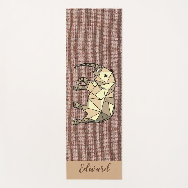 Personal Brown Black Cozy Elephant for him Yoga Mat (Front)