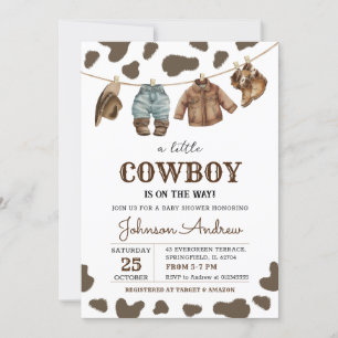 Personal Brown Cowboy Baby Shower Invitation