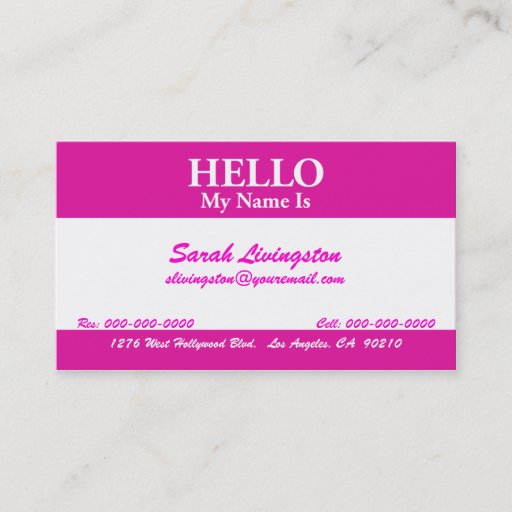 Customizable Personal Business Card 6 Template