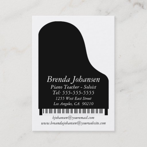 Customizable Personal - Business Card Piano