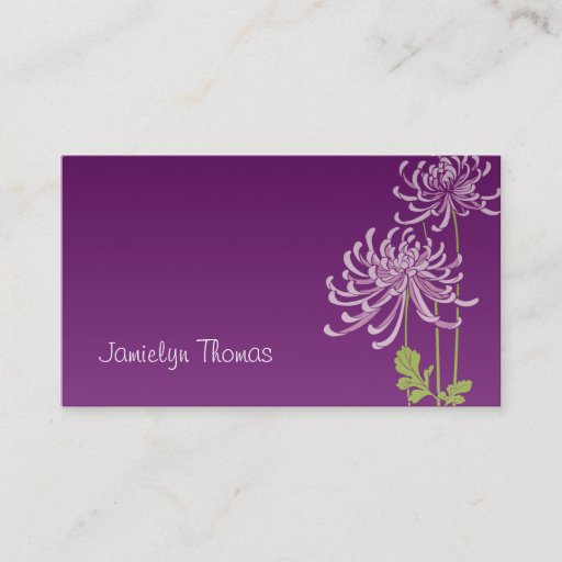 Customizable Personal Business Card - Purple Floral Template