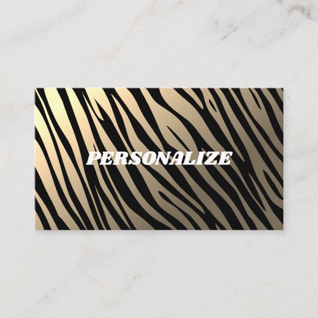 Personal Business Style Golden Tiger Print Cool Card (Front)