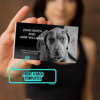 Personal Calling Card: Couples w Pet Photo Business Card