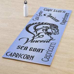 Personal Capricorn Blue Zodiac Yoga Mat