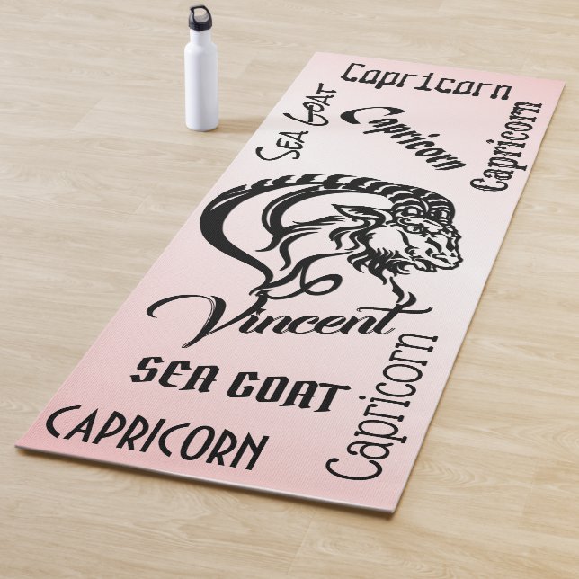 Personal Capricorn Pink Zodiac Yoga Mat (In Situ)