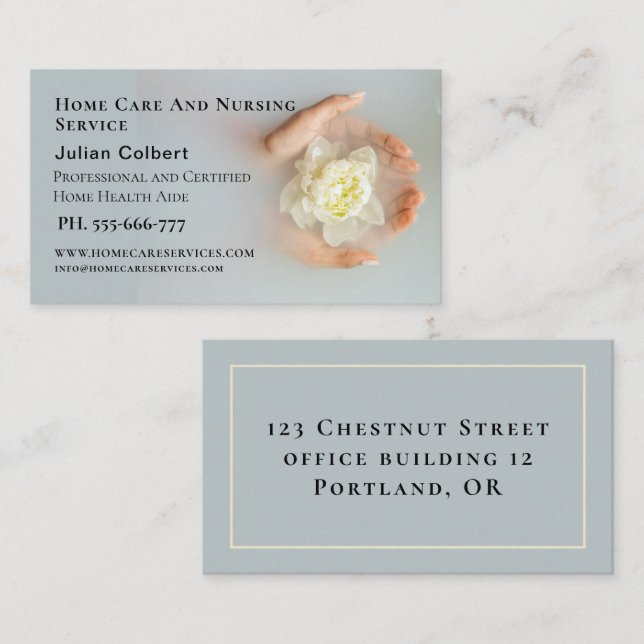 Personal Care Assistant caregiver Business Card  (Front/Back)