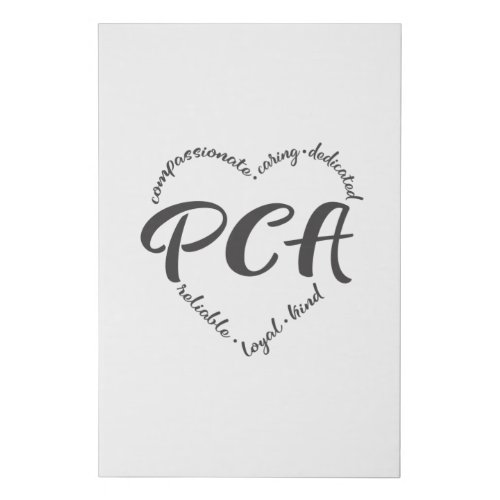 Personal care attendant  pca home care faux canvas print