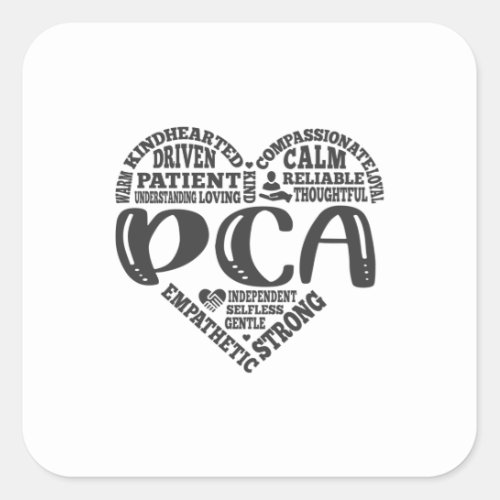 Personal care attendant  pca home care square sticker