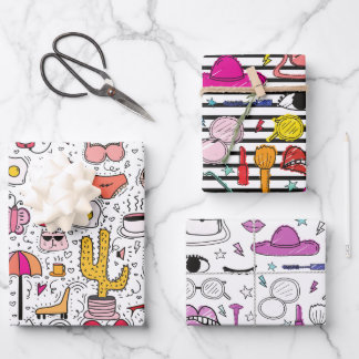 Personal care fashion cosmetics Girly Pattern Wrapping Paper Sheets