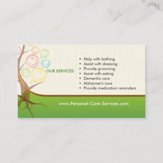 Personal Care Services Business Card (Back)