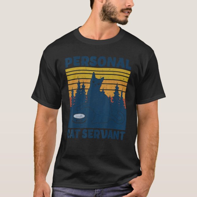 Personal Cat Servant Black Cat Vintage T-Shirt (Front)