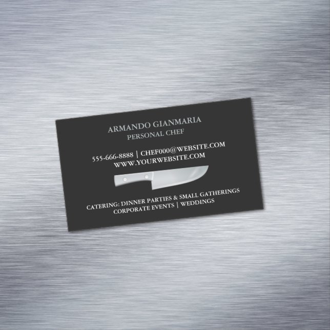 Personal Chef Catering Business Card Magnet (In Situ)