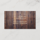 Personal Chef Catering Gold Knife Rustic Wood Business Card (Back)