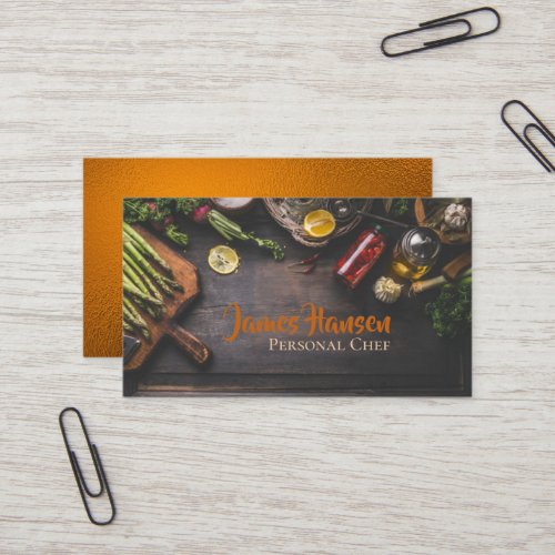 Personal Chef Catering Vegetables  Herbs Design   Business Card